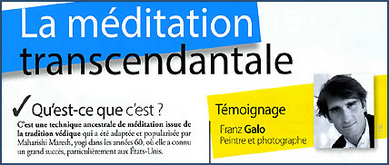 La Méditation Transcendantale dans le magazine Inexploré